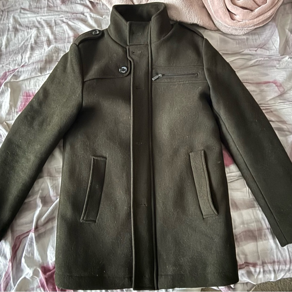 ECHT Dark Gray Coat with Patterned Lining